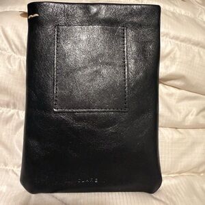 Clare V Black Leather Poche / Crossbody Bag